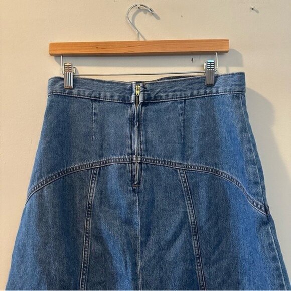 Old Navy Western Equestrian High-Rise Drapey Denim Midi Skirt Size 4 - Picture 7 of 14